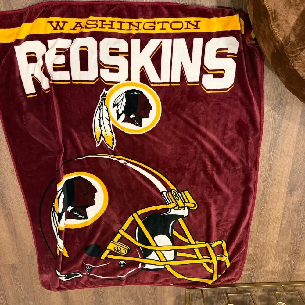 Washington Redskins NFL Plush Throw Blanket Burgundy Gold 60x54